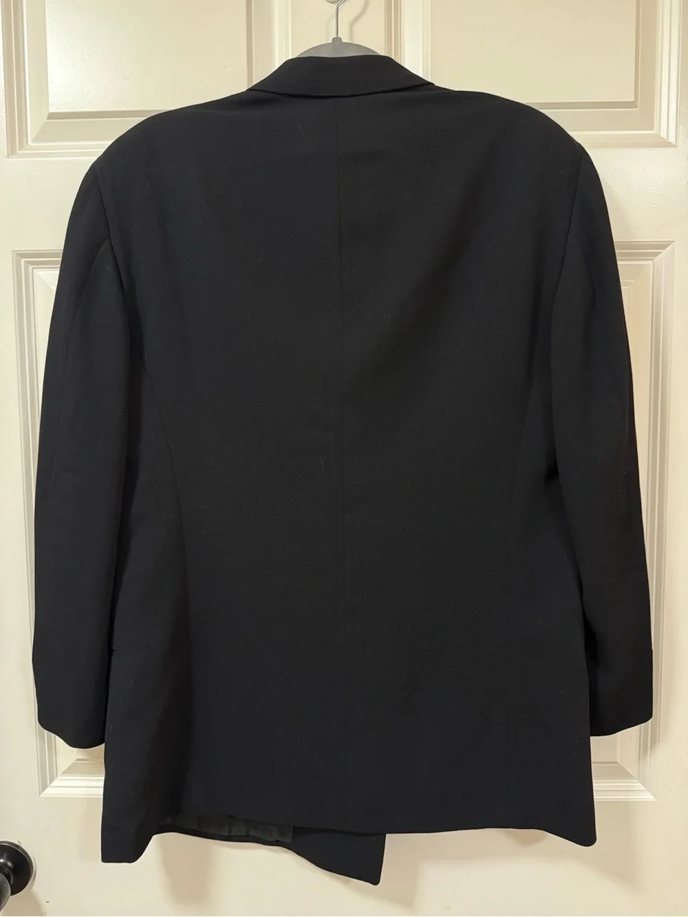 Giorgio Armani Le Collezioni Black Double-Breasted wool Blazer 40s quiet luxury
